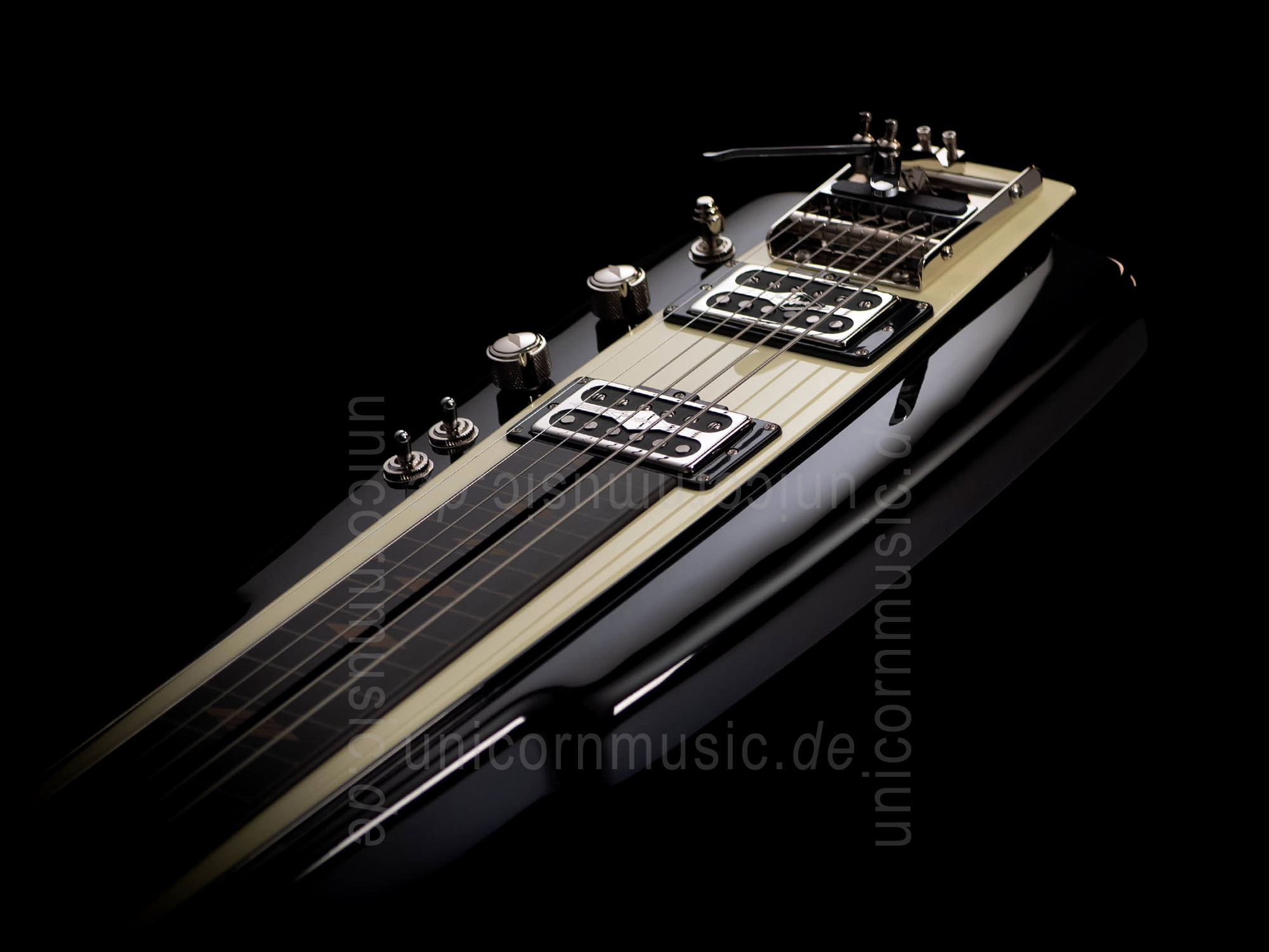 zur Artikelbeschreibung / Preis E-Gitarre DUESENBERG Fairytale Lapsteel Split/King Edition + Custom Line Case