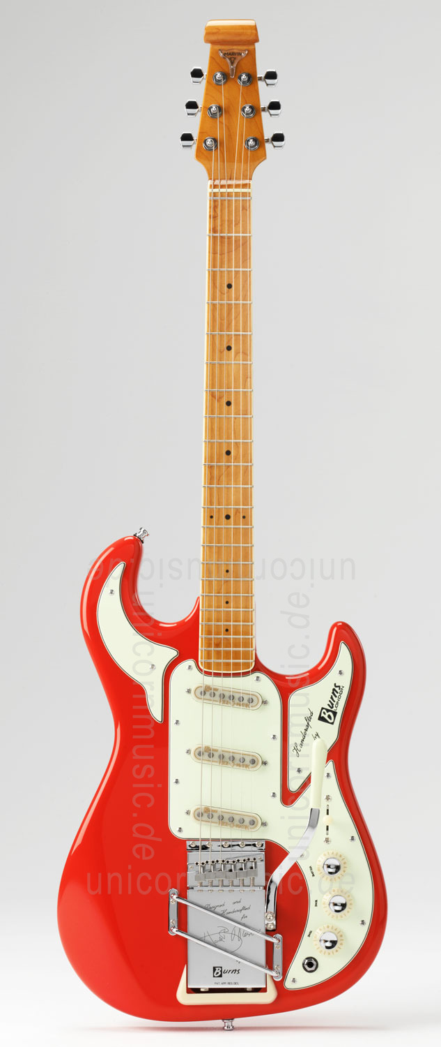 zur Artikelbeschreibung / Preis E-Gitarre BURNS HANK MARVIN SIGNATURE 1964 Red + original Koffer