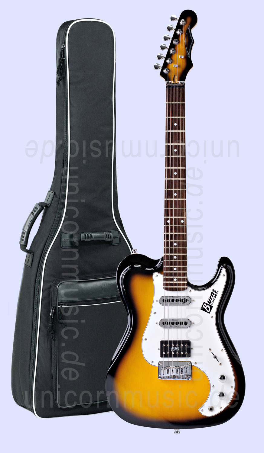 zur Artikelbeschreibung / Preis E-Gitarre BURNS NU-SONIC - in 2 Tone Sunburst Lackierung