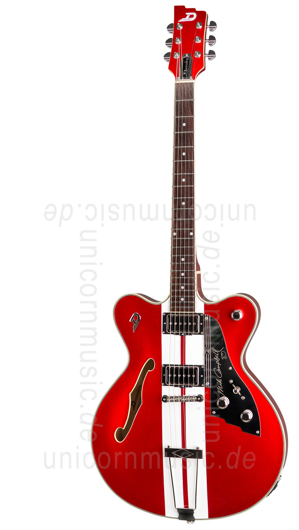 zur Artikelbeschreibung / Preis E-Gitarre DUESENBERG FULLERTON HOLLOW MIKE CAMPBELL 2 - Candy Apple Red + Custom Line Case