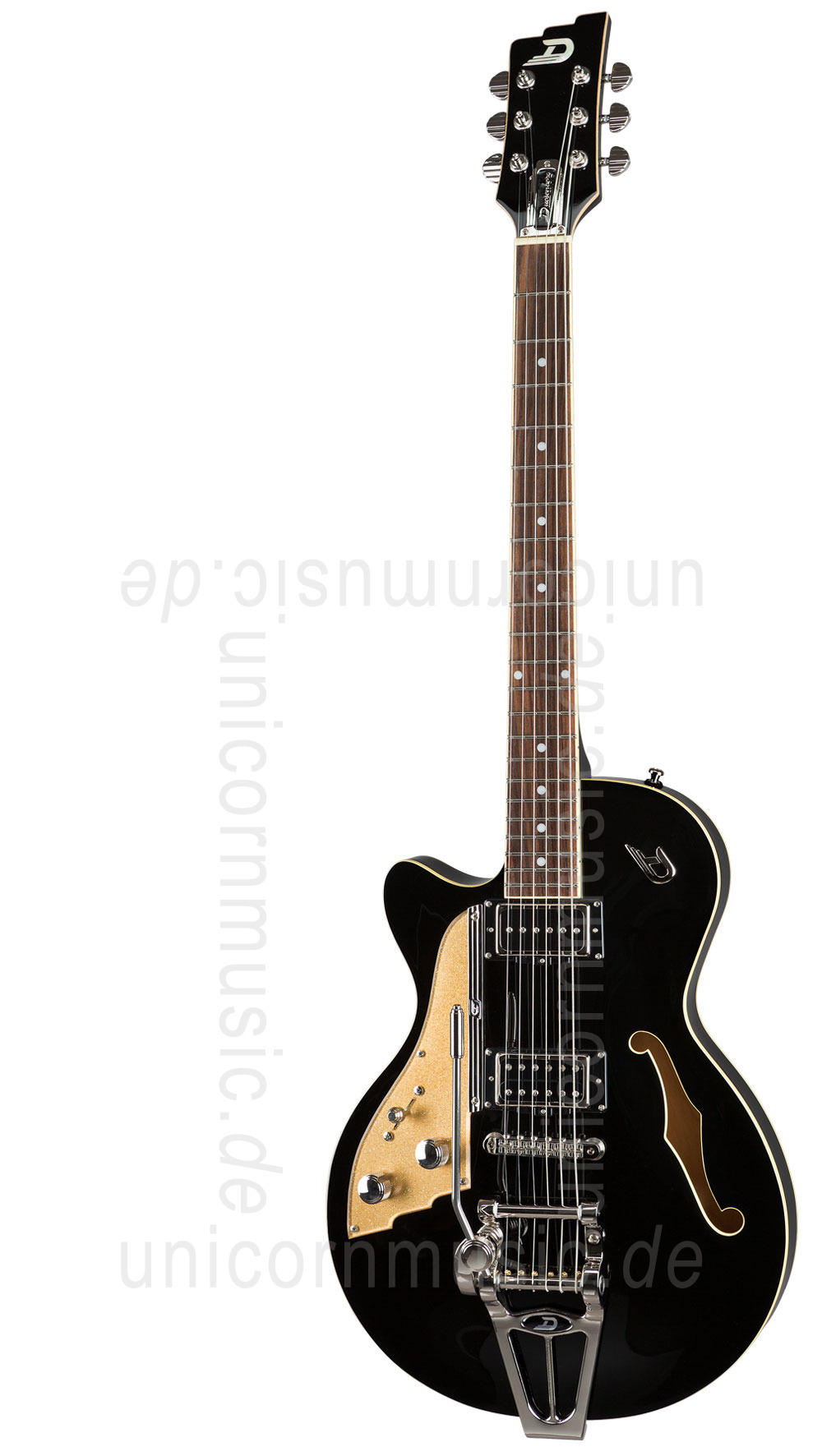 zur Artikelbeschreibung / Preis E-Gitarre DUESENBERG STARPLAYER TV - BLACK - Linkshänder Version + Custom Line Case