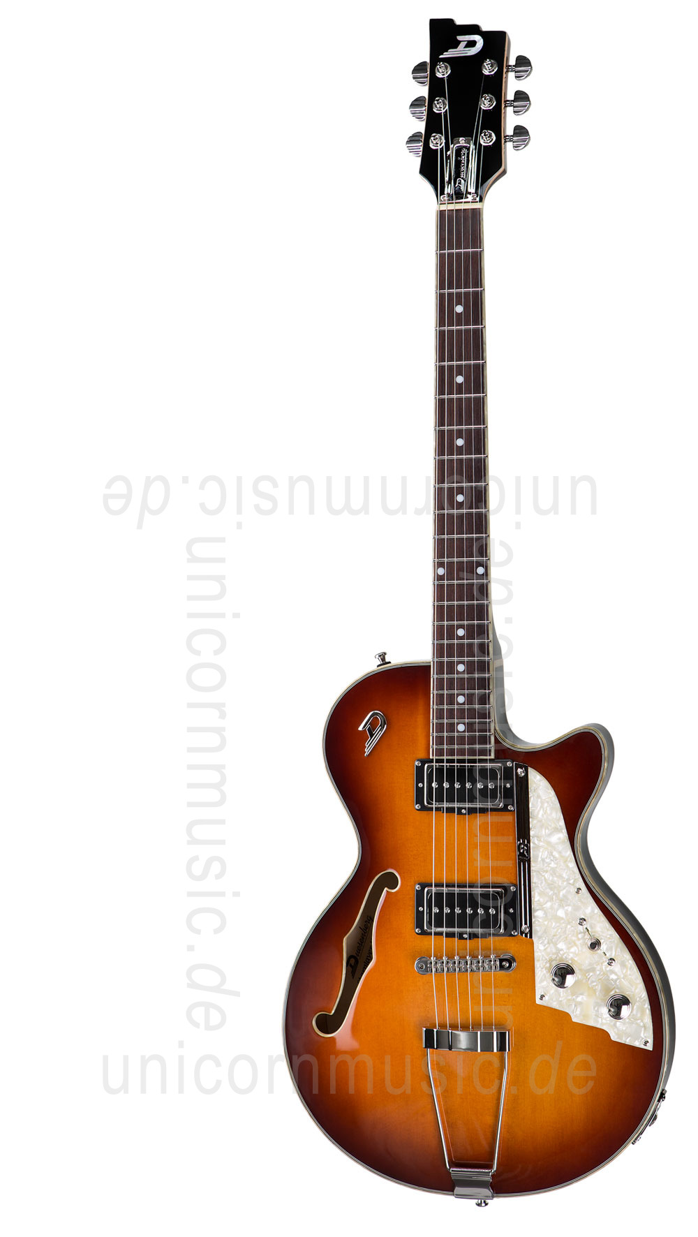 zur Artikelbeschreibung / Preis E-Gitarre DUESENBERG STARPLAYER TV HOLLOW Series - Vintage Burst + Custom Line Case