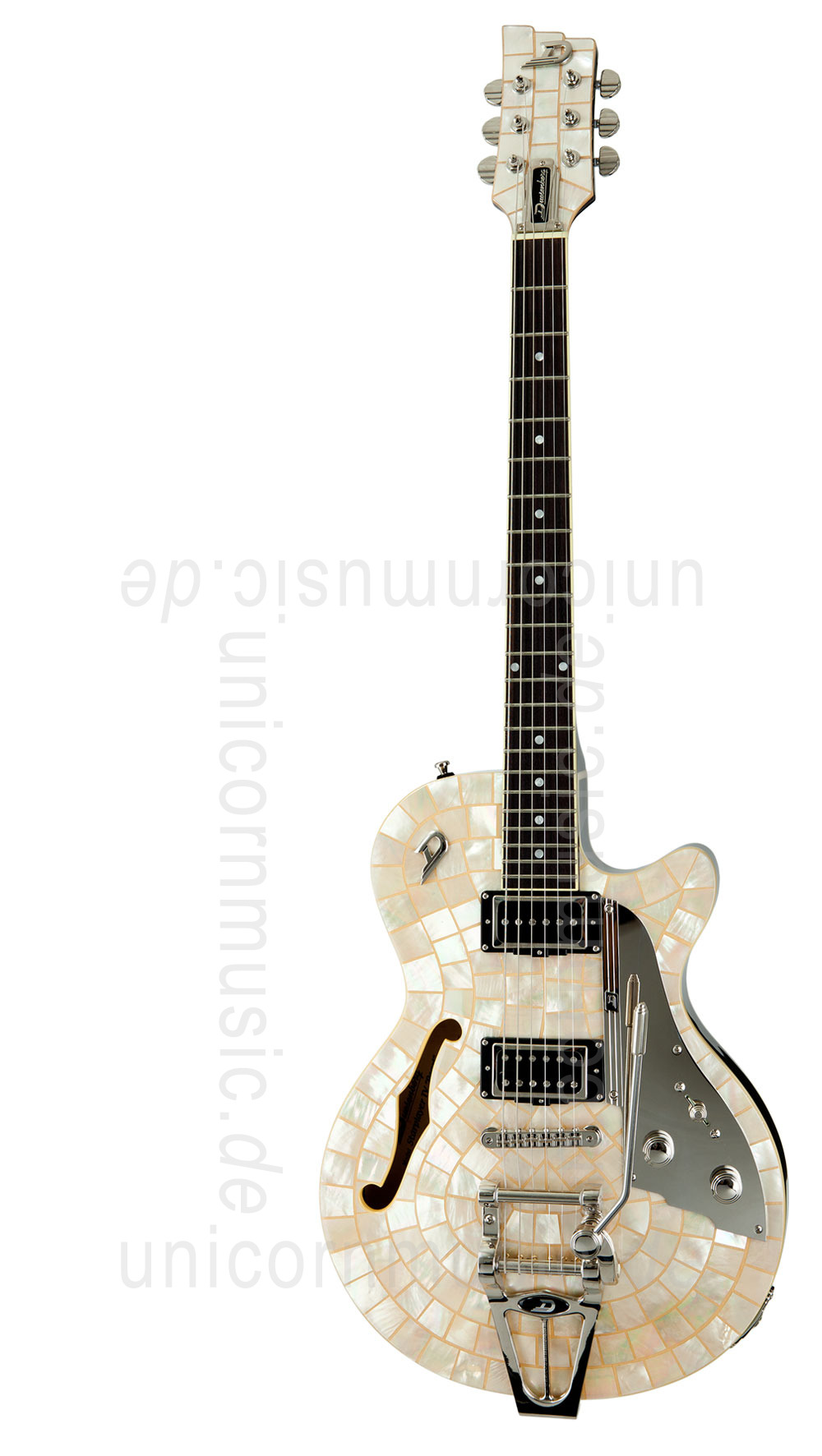 zur Artikelbeschreibung / Preis E-Gitarre DUESENBERG STARPLAYER TV - Ice Pearl LTD (Mother of Pearl) + Custom Line Case