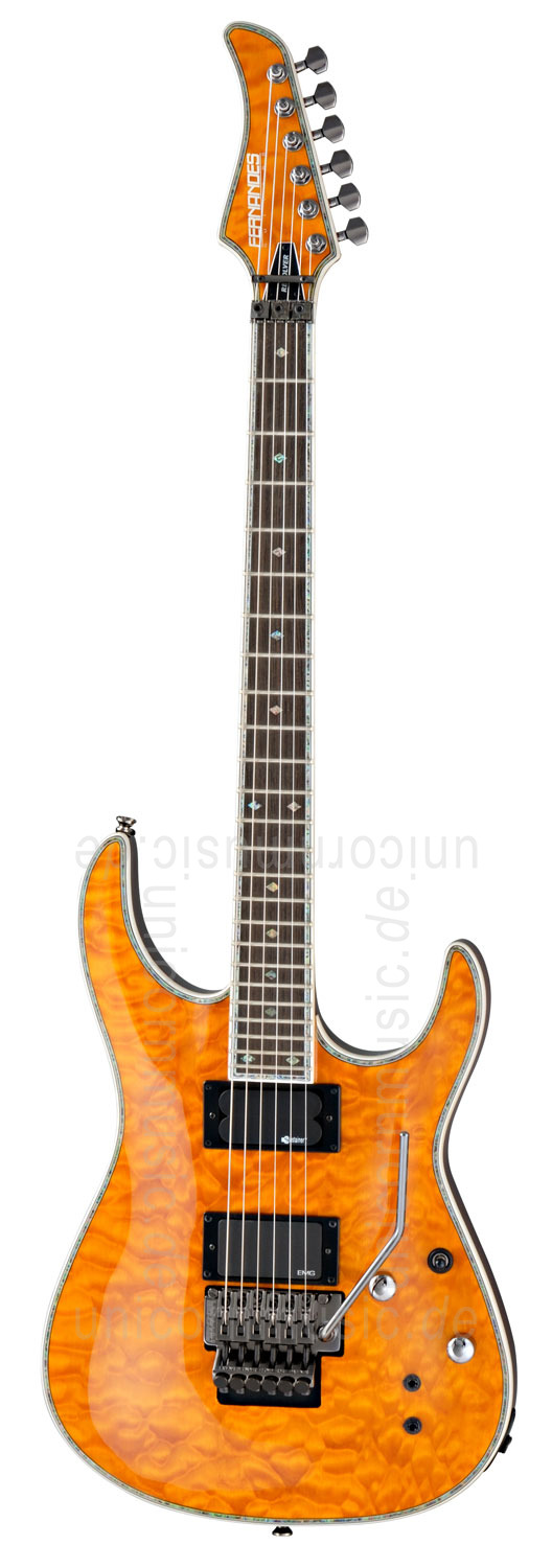 zur Artikelbeschreibung / Preis E-Gitarre FERNANDES REVOLVER ELITE - Lemon Drop - Floyd Rose - Sustainer + Tasche