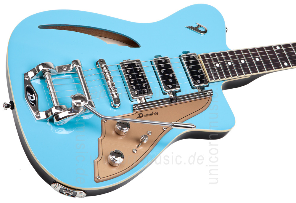 zur Artikelbeschreibung / Preis E-Gitarre DUESENBERG CARIBOU (2014)  - Narvik Blue - Tremolo