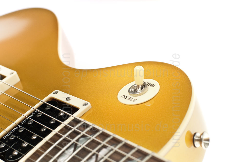 zur Artikelbeschreibung / Preis E-Gitarre FERNANDES RAVELLE DELUXE - Gold Top + Koffer