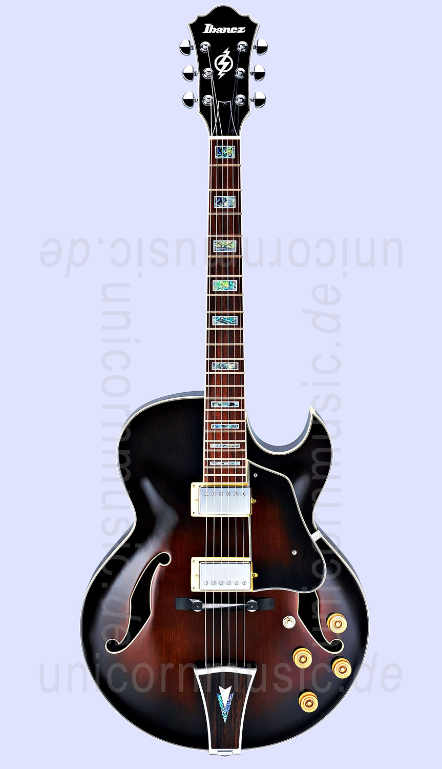 zur Artikelbeschreibung / Preis Vollresonanz Jazz-Gitarre IBANEZ ARTCORE AK-86-DVS + Tasche + Gurt