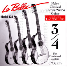 zur Detailansicht Kinder- Konzertgitarren Saiten Satz 3/4 - LA BELLA 134 - normal Tension