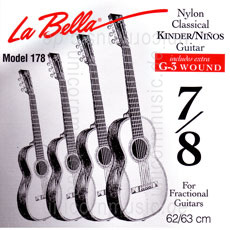 zur Detailansicht Kinder- Konzertgitarren Saiten Satz 7/8 - LA BELLA 178 - normal Tension