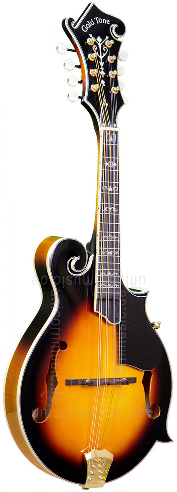 zur Artikelbeschreibung / Preis Mandoline GOLD TONE GM 70+ - F Style - Tonabnehmer - vollmassiv + Koffer