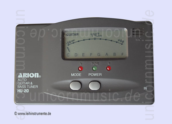 zur Artikelbeschreibung / Preis Einfaches automatisches Gitarren- und Bass Stimmgerät - ARION HU-20 + Batterie