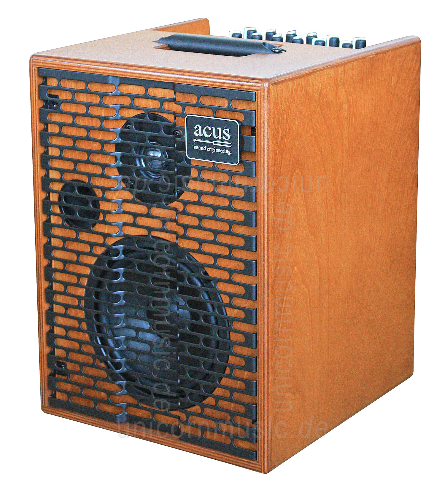 zur Artikelbeschreibung / Preis Akustikverstärker - ACUS ONE FOR STREET Wood - 3x Kanal (2x Instrumental / getrennt regelbar) - Integrierter Akku