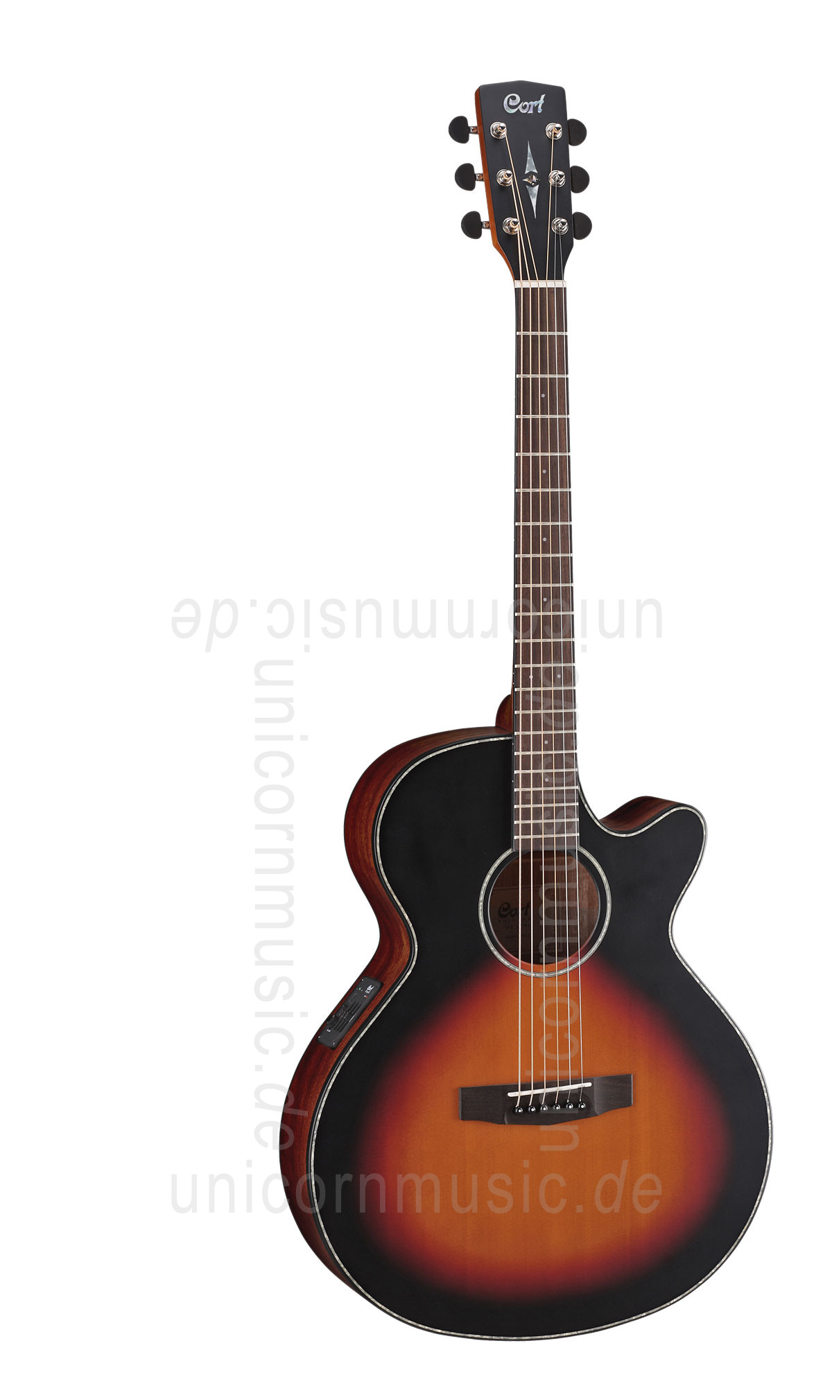 zur Artikelbeschreibung / Preis Western-Gitarre CORT SFX E 3TSS - Super Folk - Tonabnehmer - Cutaway - massive Fichtendecke