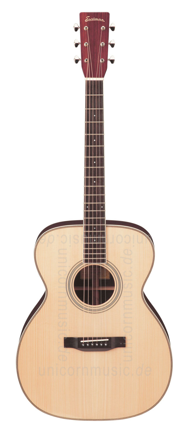 zur Artikelbeschreibung / Preis Western-Gitarre EASTMAN E20-OM - Orchestra Modell - Adirondack Fichtendecke - vollmassiv + Koffer