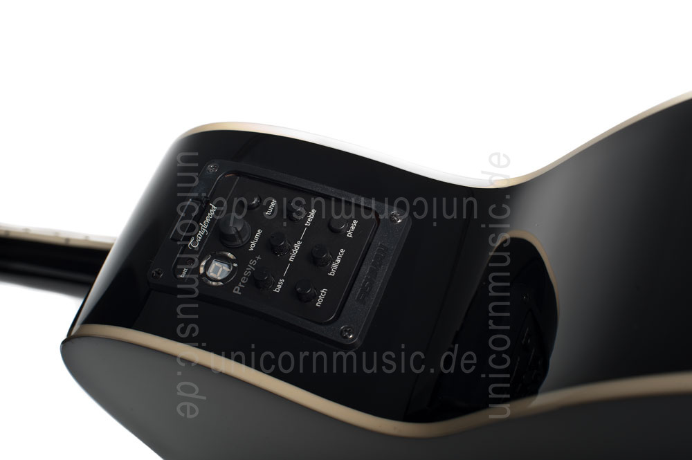 zur Artikelbeschreibung / Preis Western-Gitarre TANGLEWOOD TW49/BK DLX E - Sundance Series - Fishman Presys Plus EQ - Super Folk - Cutaway - masive Decke + Boden